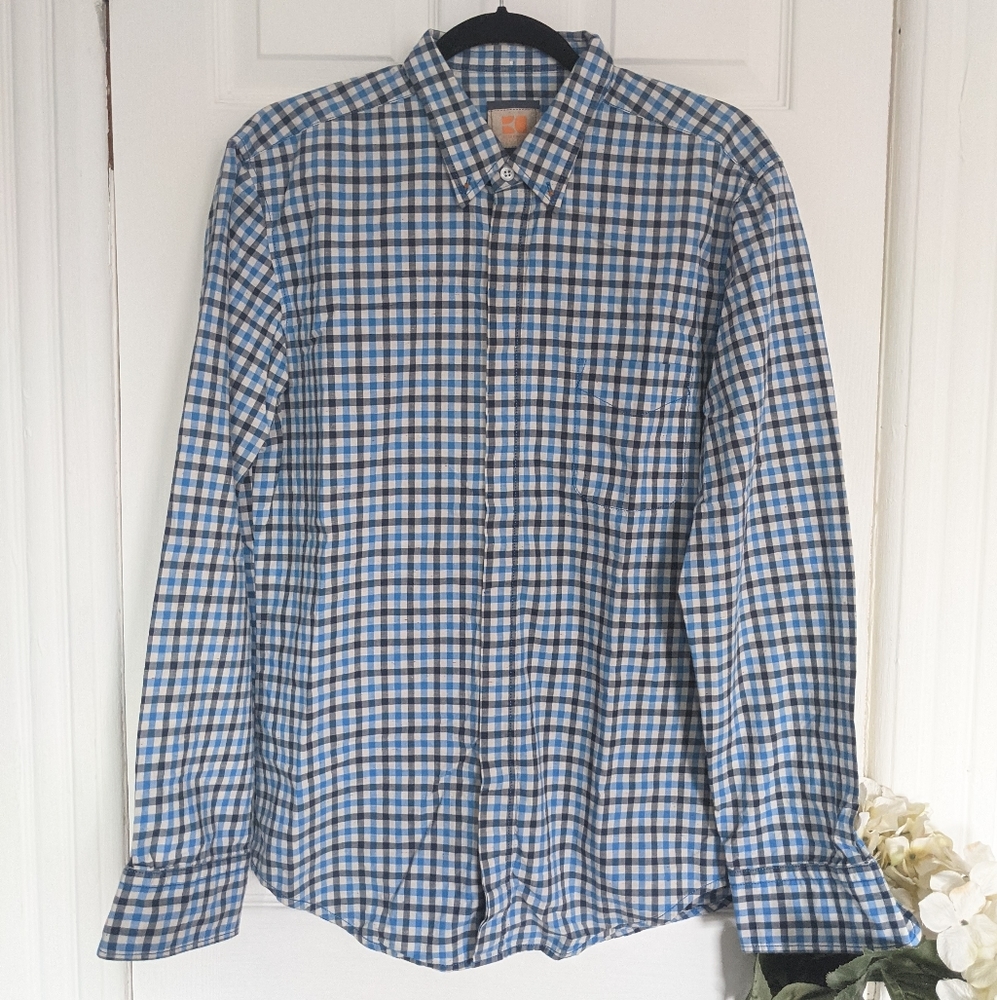 Boss Orange Hugo Boss Plaid Button Down Shirt Top
